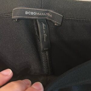BCBGMaxAzria Elegant Black Leather Leggings XXS